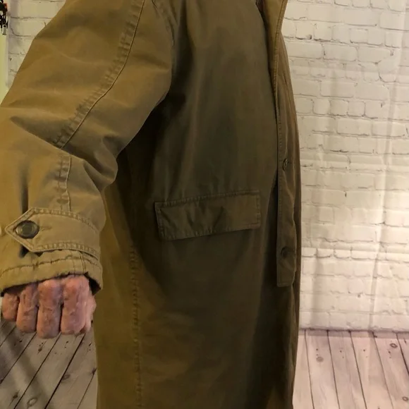 80’s ARMANI JEANS Coat Made in Italy Stoned Wash Brown But/Zip Lined Hood Sz 48
